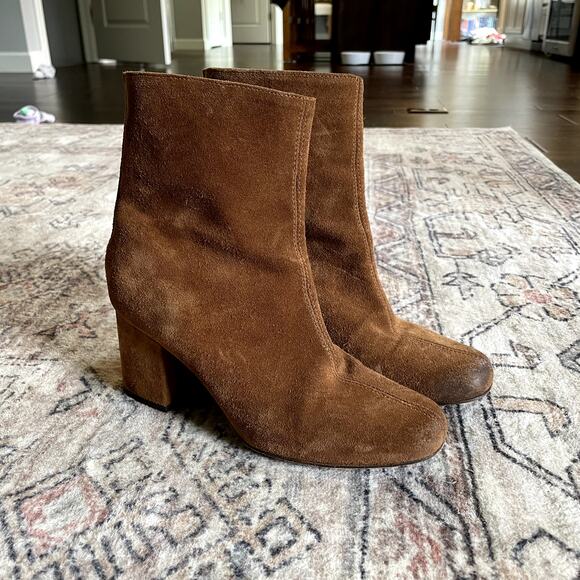 Free People Cecile Calf Booties Brown Suede Leather Classic Boots SZ EU 36 - Picture 5 of 12